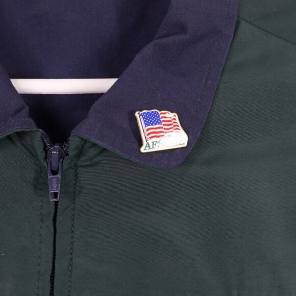 Vintage AFSCME People Union Line Jacket Mens 2XL Green Long Sleeve Made in USA - Picture 4 of 12